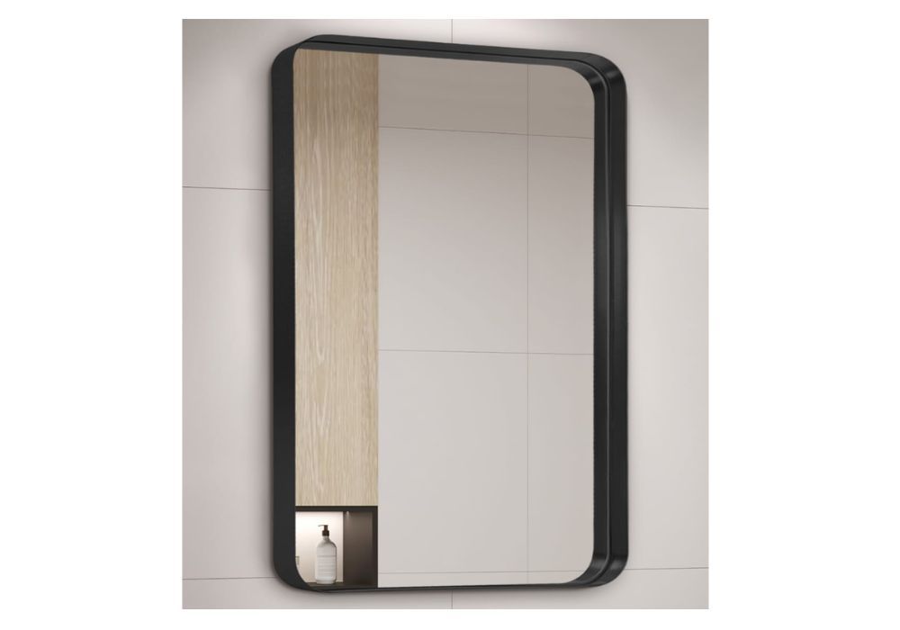 DEEP METAL FRAME RECTANGULAR MIRROR BLACK