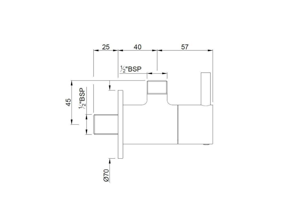 JAQUAR ANGULAR STOP COCK WITH WALL FLANGE