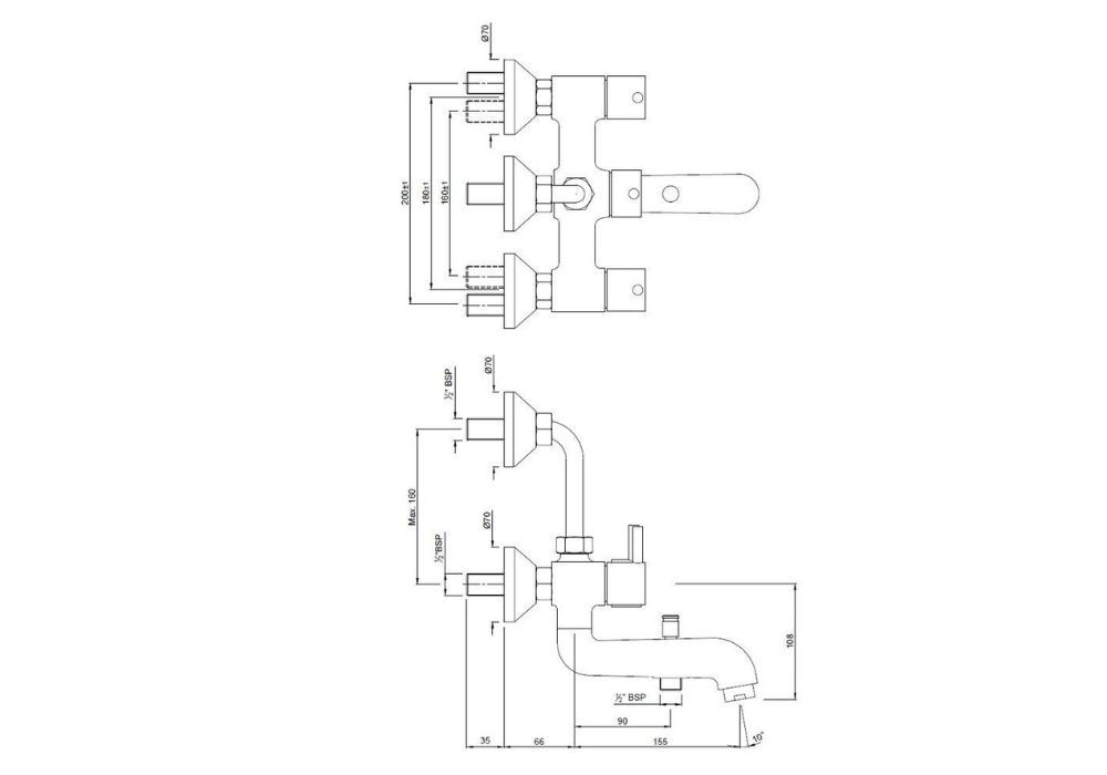 JAQUAR WALL MIXER 3-in-1 SYSTEM