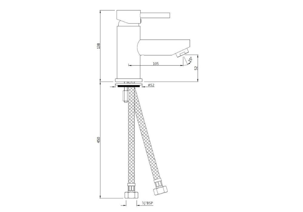 JAQUAR SINGLE LEVER BASIN MIXER WITHOUT POPUP