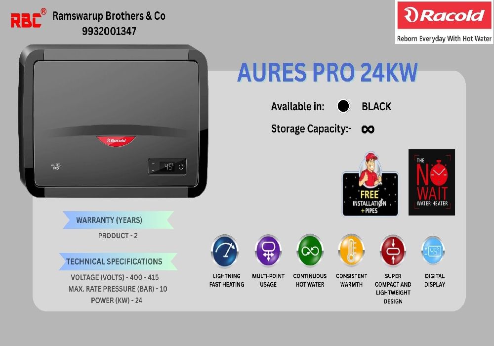 Racold Aures-24KW (INSTANT TANKLESS WATER HEATER)
