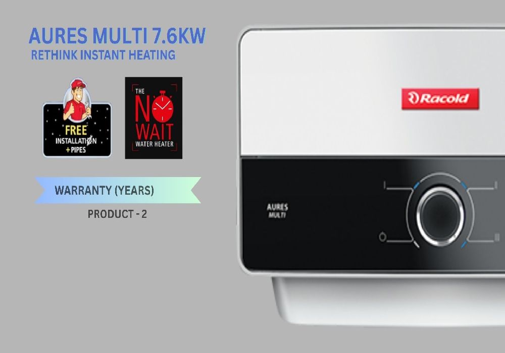 Racold Aures 7.6KW (INSTANT TANKLESS WATER HEATER)