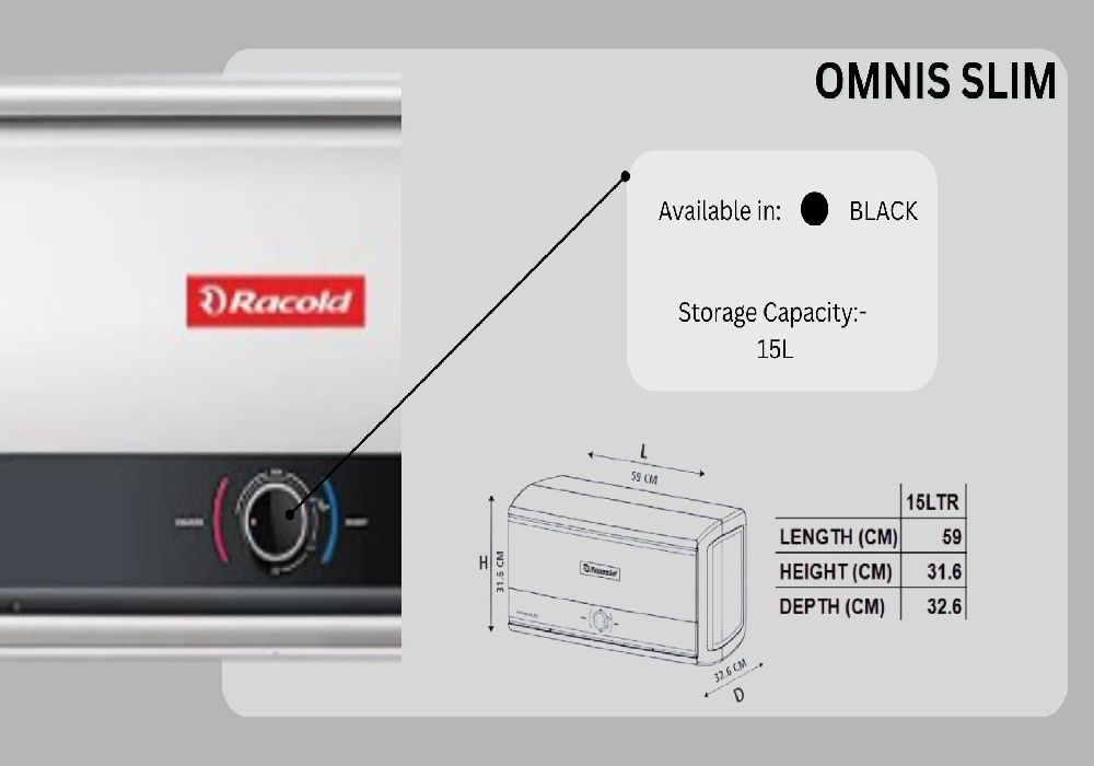 Racold Omnis Slim-15 Liters (HORIZONTAL)