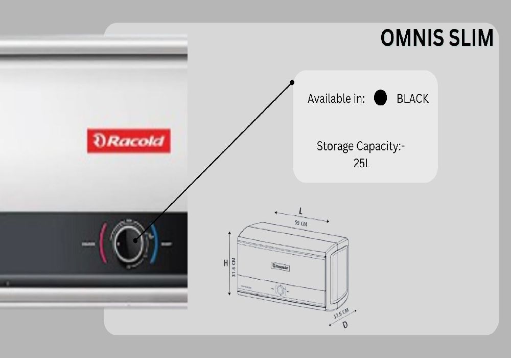 Racold Omnis Slim -25 Liters (HORIZONTAL)