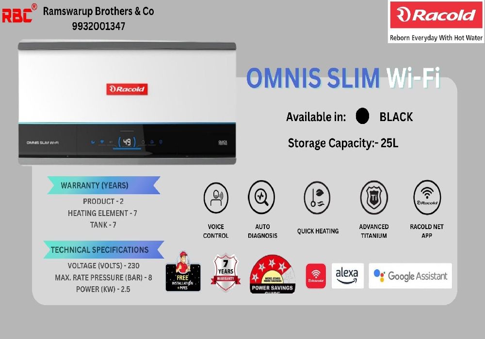 Racold Omnis Slim Wi-Fi -25 Liters ( HORIZONTAL)
