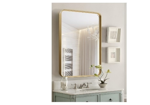 DEEP METAL FRAME RECTANGULAR MIRROR GOLD