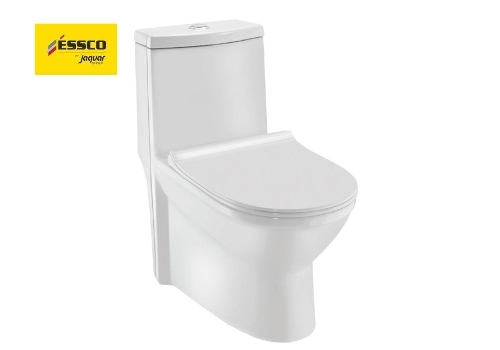 ESSCO SINGLE PIECE WC S-TRAP WITH PP SOFT CLOSE SLIM SEAT COVER 